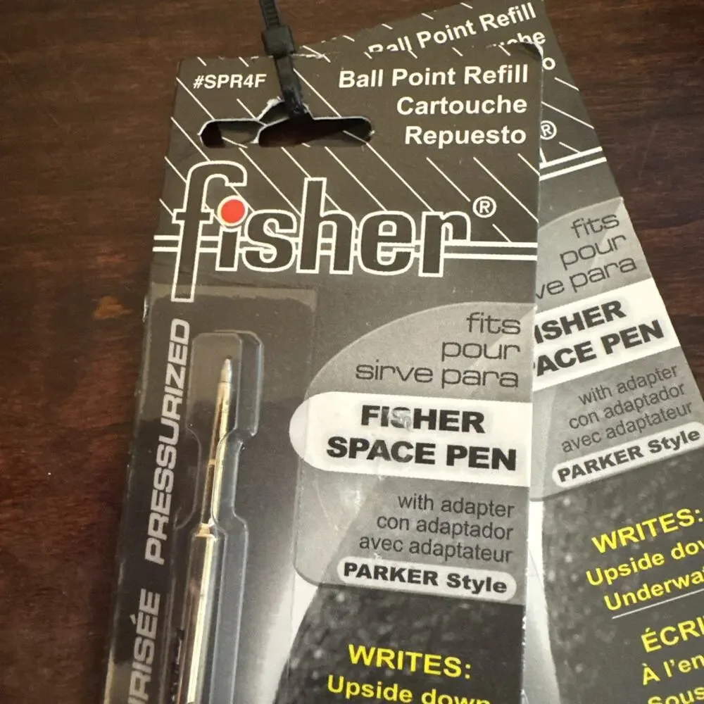 2 Fisher Space Pen Refills SPR4F Pressurized Cartridge Black Ink Fine Point OEM